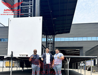 South Africa and USA Visiting for ST150Pro 14x12x8m mobile stage trailer